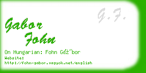 gabor fohn business card